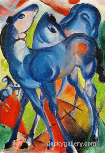 The Blue Foals by Franz Marc paintings reproduction